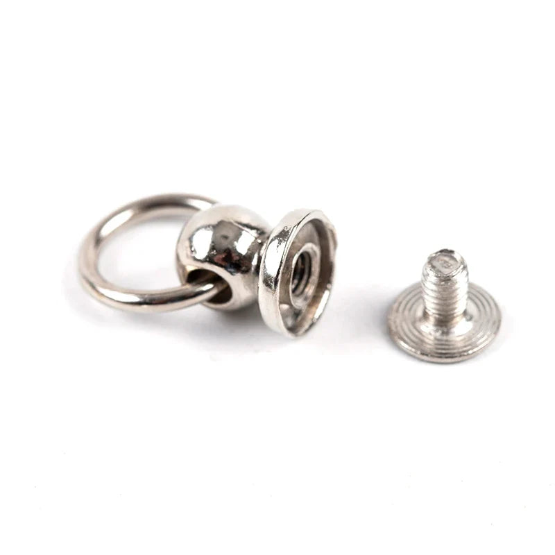 8mm Metal O-Ring Screwback Rivets – 10pcs for Bags & Crafts