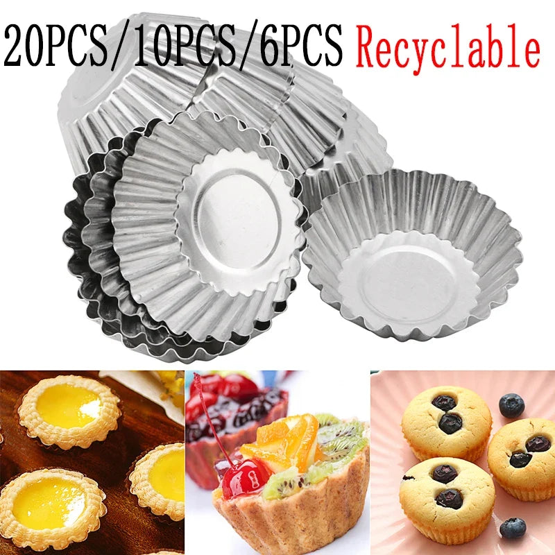 20-Pc Chrysanthemum Aluminium Tart & Cookie Baking Molds 7cm
