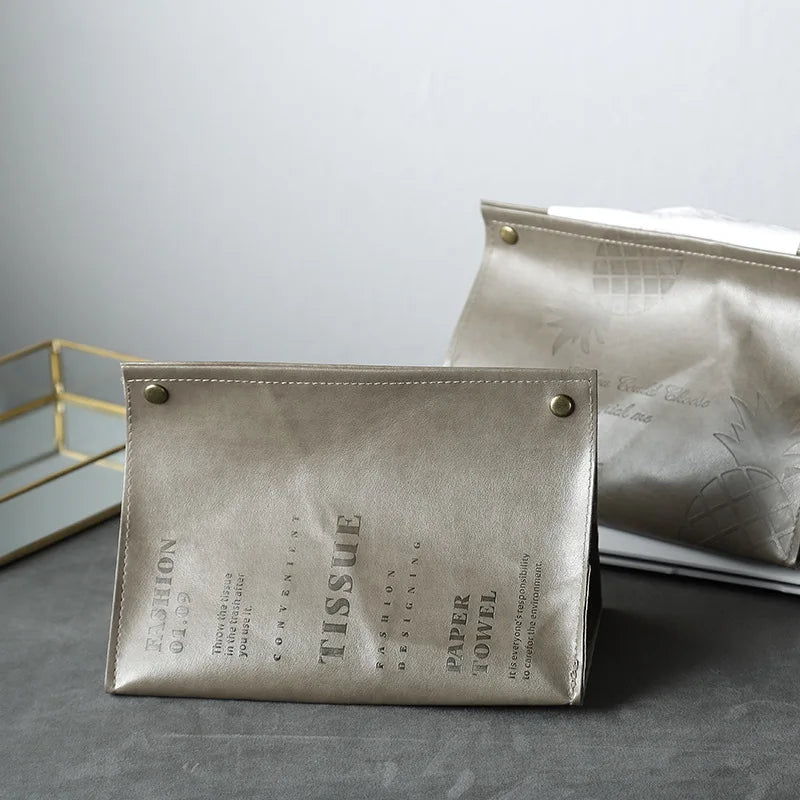 PU Leather Tissue Box Holder – Napkin Case for Car & Home