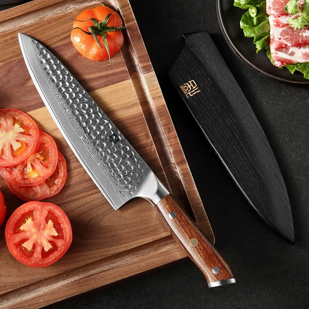 XINZUO 8.2" Damascus Steel Gyuto Chef Knife – Desert Ironwood