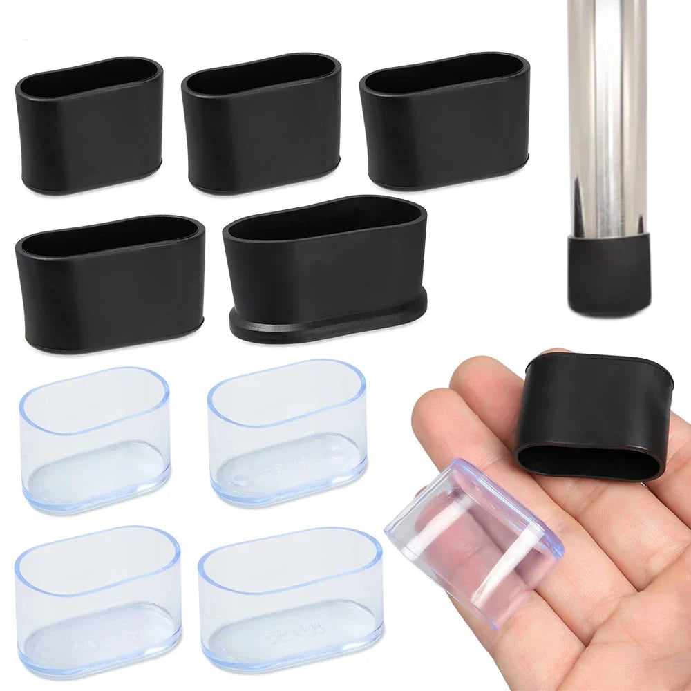 Non-slip Oval Chair Leg Caps Feet Protector Pads Furniture Leveling