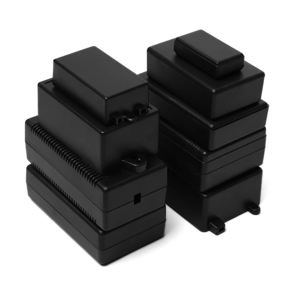 Waterproof ABS Plastic Project Box | Black Electronic Enclosure