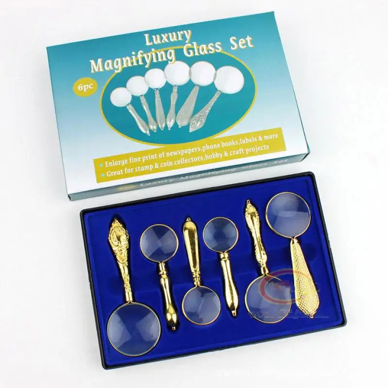 Premium 6-Pack Handheld Magnifying Glass Set – Multi-Size