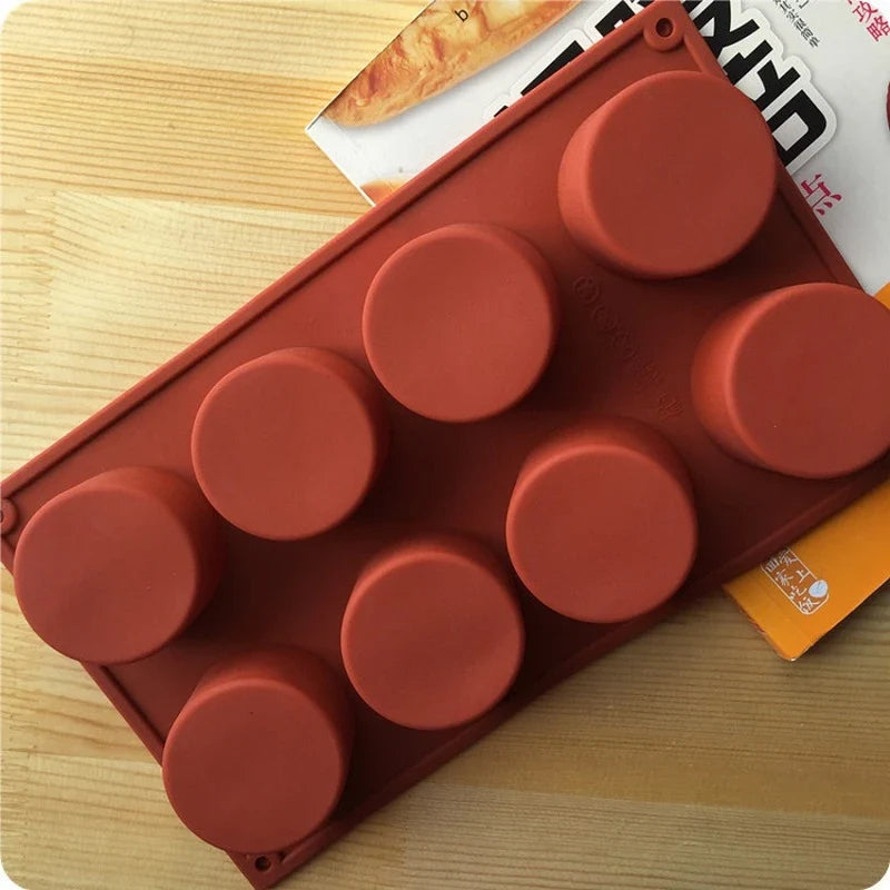 8-Hole Non-Stick Silicone Cake Mold – Muffin, Mousse & Choc