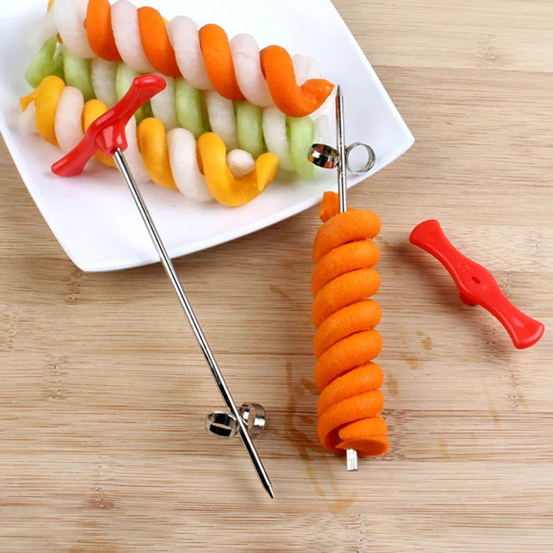 Manual Spiral Vegetable Slicer – Stainless Steel Spiral Cutter