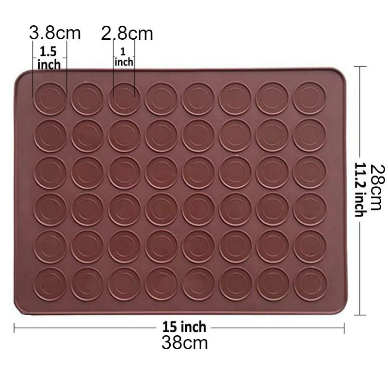 48-Cavity Silicone Macaron Baking Mat – Non-Stick DIY Mold