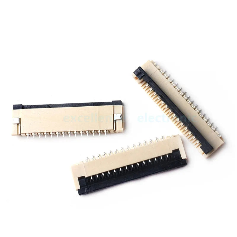 50pcs 1mm Pitch FPC FFC Connector Kit 4P–24P Flip Clamshell