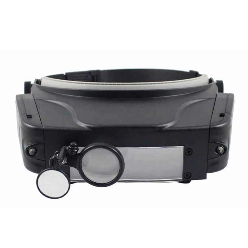 Head-Mounted Magnifying Loupe with LED – 4 Lenses 1.5X–11X