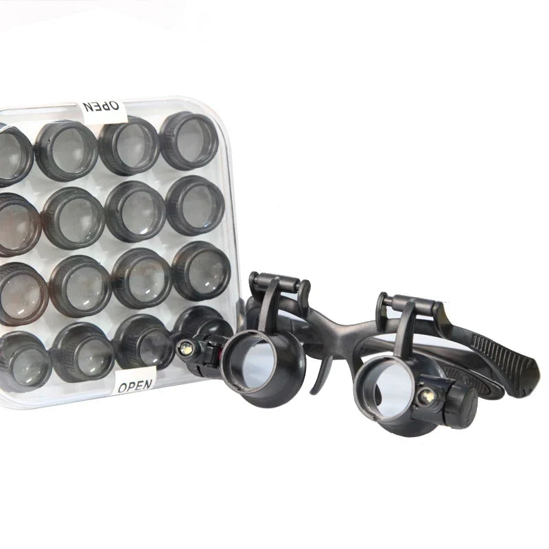 LED Head Magnifier Loupe – 8 Lenses for Jewelry & Watch Repair