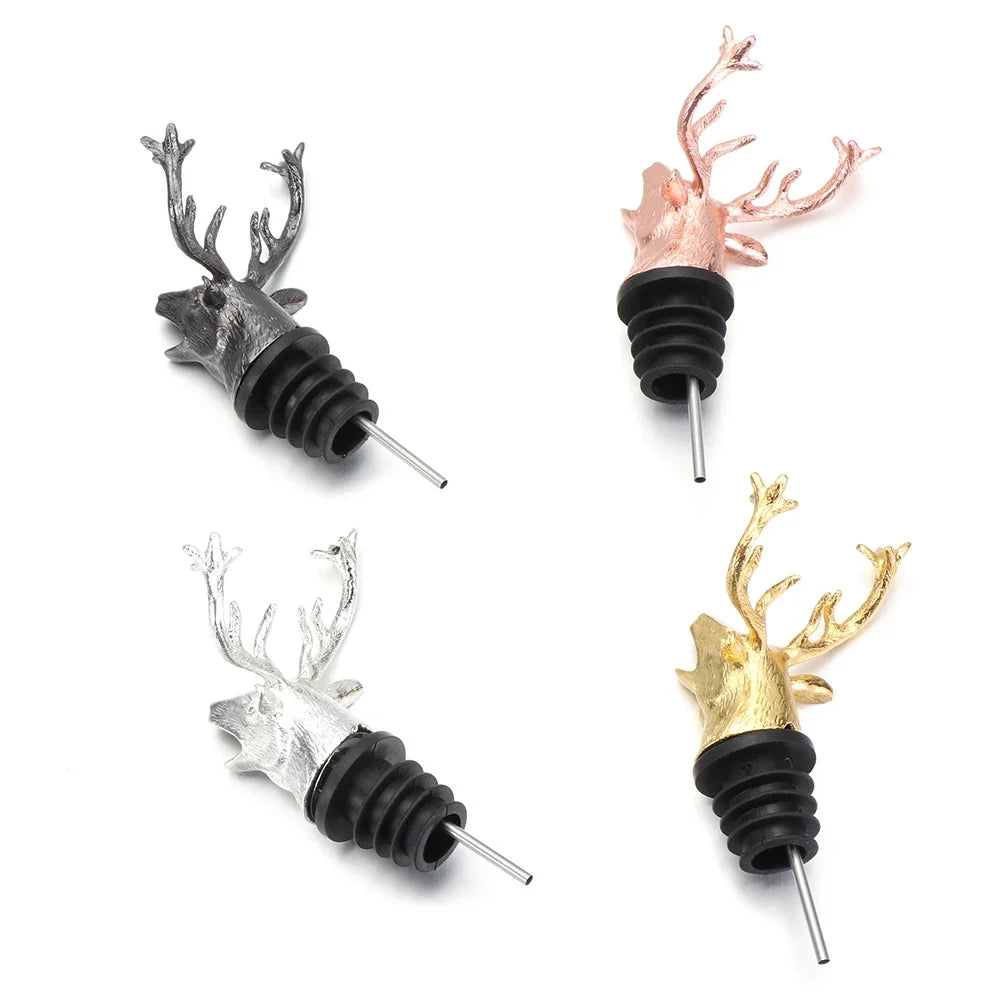 Deer Elk Lion Bull Head Wine Pourer Bottle Stoppers Bar Tools Wedding