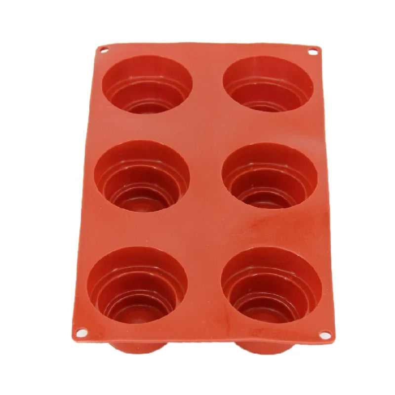 6-Cavity 3D Silicone Mold for Cake, Mousse & Chocolate
