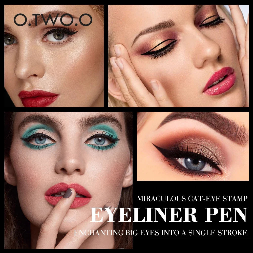 O.TWO.O Double-Ended Stamp Eyeliner – Waterproof Black Pen