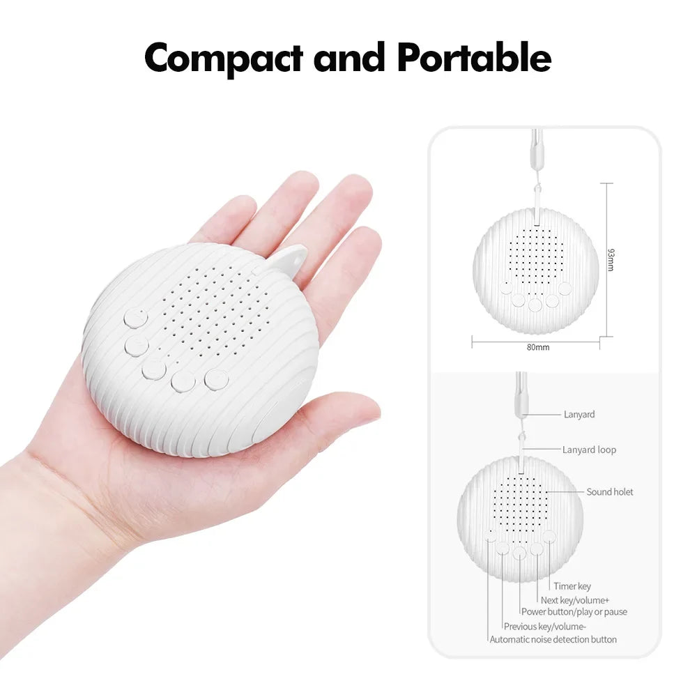 Portable Baby White Noise Machine | 10 Sounds, USB Rechargeable