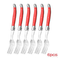 6-Piece Laguiole Rainbow Steak Fork Set – Colorful Cutlery