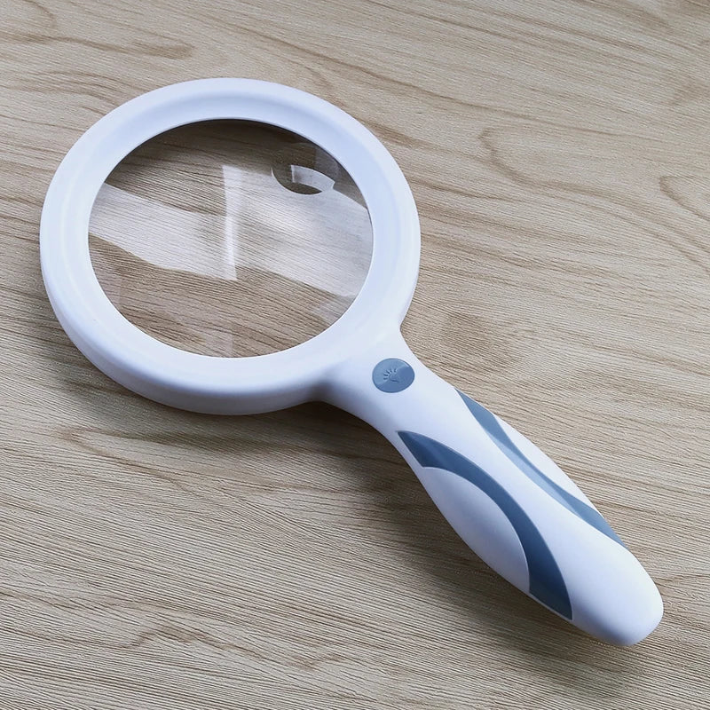 LED Handheld Magnifying Glass USB Rechargeable 2X 13X Ring Light