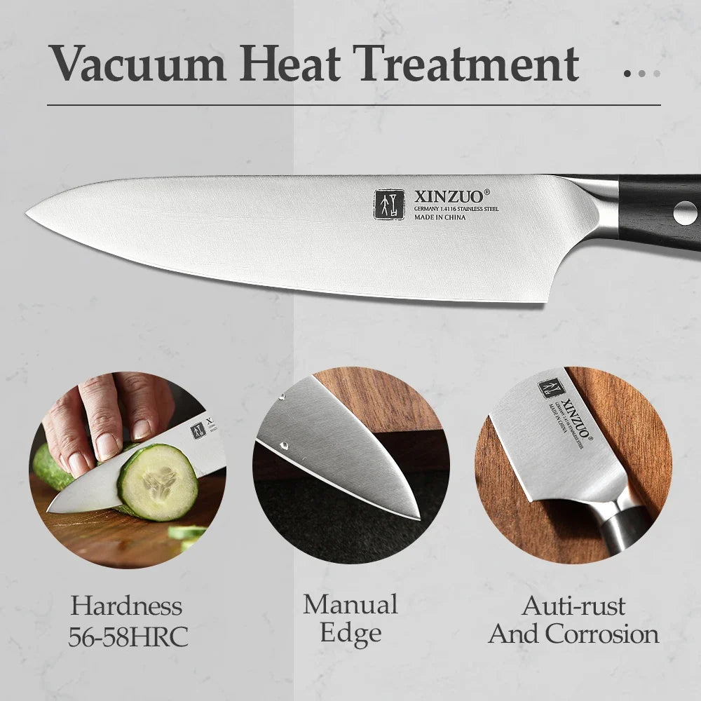 XINZUO 5-Inch Utility Knife – German 1.4116 Steel & Ebony Handle