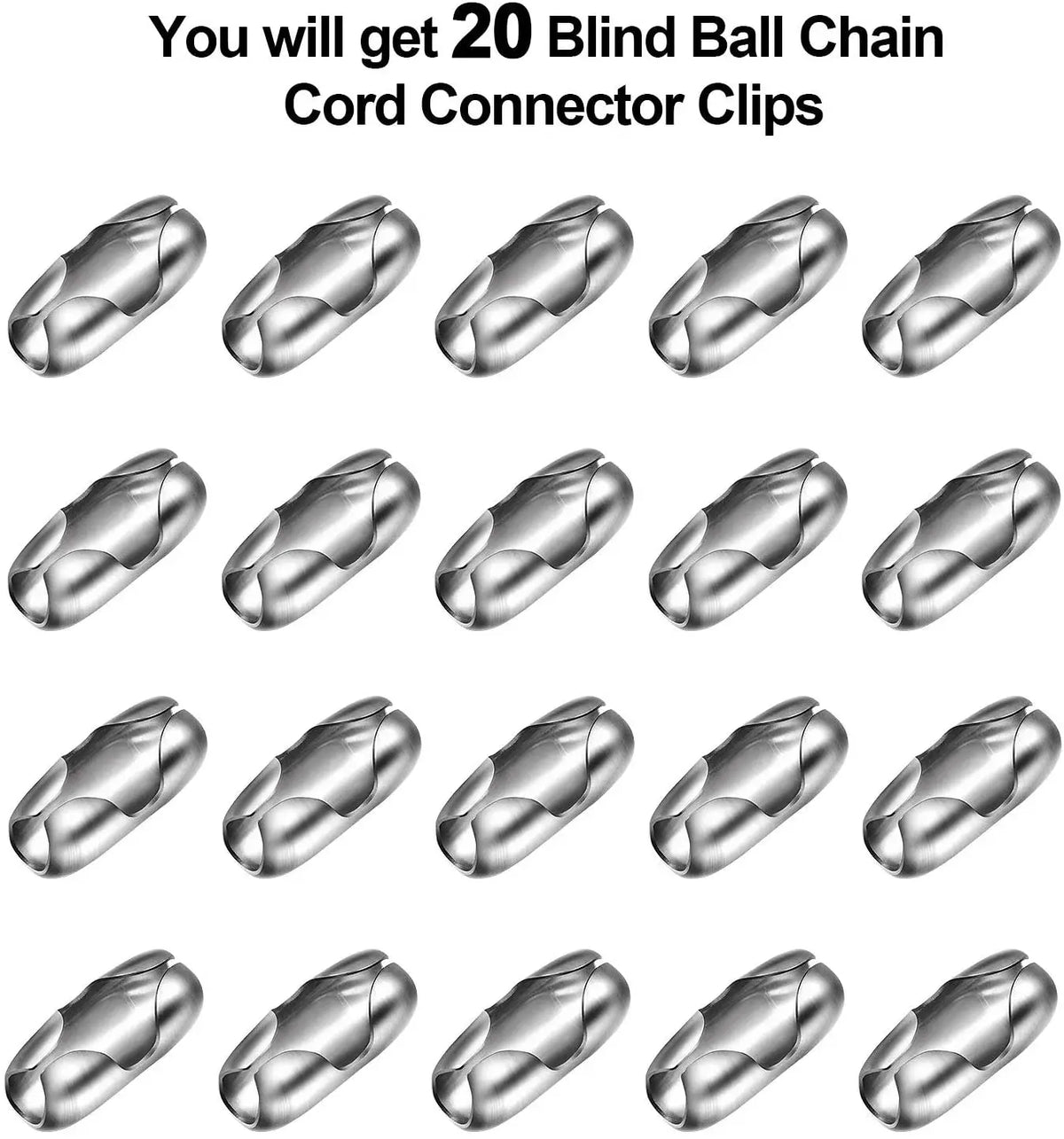 20-Pack Roller Blind Ball Chain Connector Clips Replacement