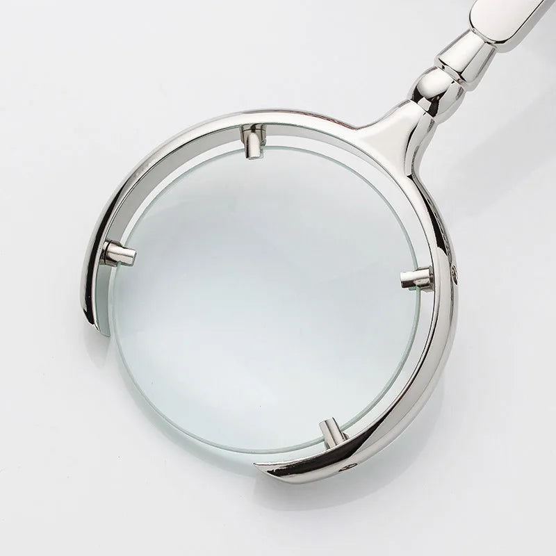 60mm 8X Handheld Magnifying Glass – Antique Metal Magnifier