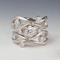Huitan Geometric CZ Women's Ring – Silver Tone Fashion Jewelry