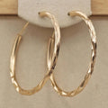 Huitan Gold Hoop Earrings – Classic Geometric Women's Jewelry