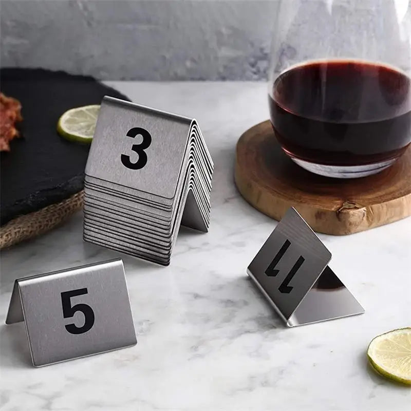 Stainless Steel Tent Table Numbers – Set of 25 or 50
