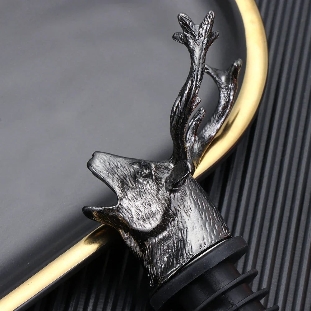 Deer Elk Lion Bull Head Wine Pourer Bottle Stoppers Bar Tools Wedding
