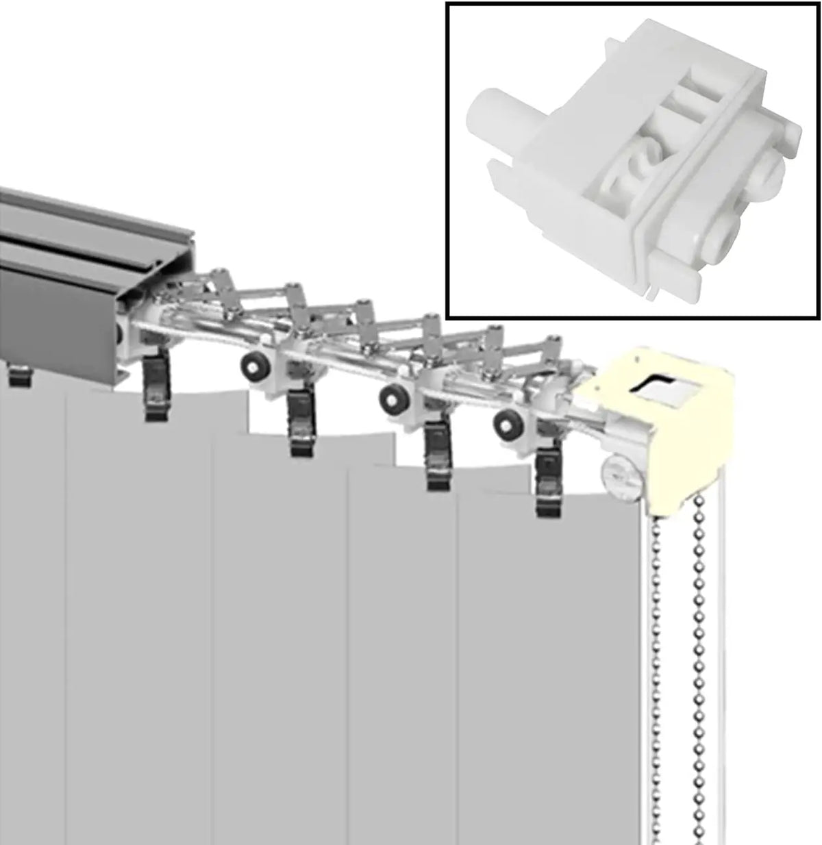 Vertical Blinds Headrail Control Set – Head Seal Accessory