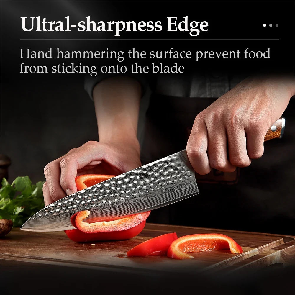 XINZUO 8.2" Damascus Steel Gyuto Chef Knife – Desert Ironwood