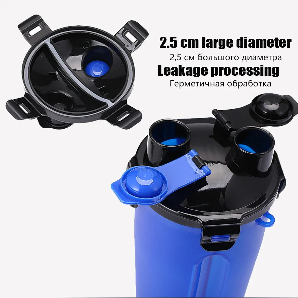 2-in-1 Portable Pet Food & Water Bottle with Folding Bowl
