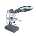 LED Desktop Magnifier with Light – 3 Lens 2.5x–10x Stand