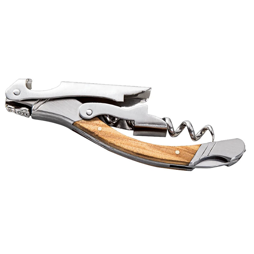 Folding Wine Corkscrew – Wood Handle Stainless Steel Opener