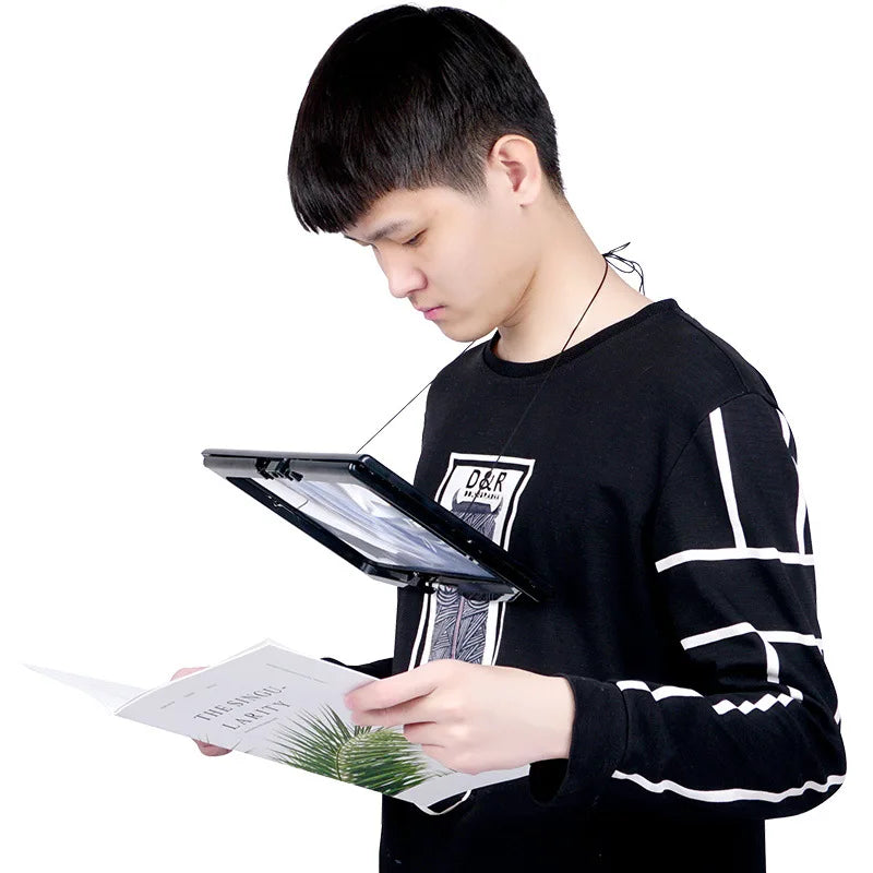 Square Fresnel Lens Desktop Magnifier with LED Light