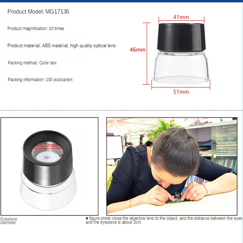 10X Jewelry Loupe Magnifier – Handheld Magnifying Glass