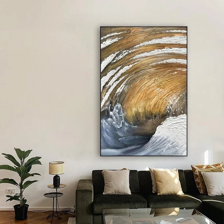Sea Spin Abstract Hand-Painted Oil Painting | Canvas Wall Art