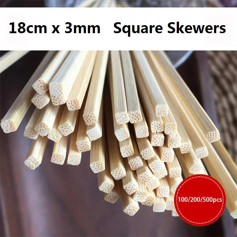 Bamboo BBQ Skewers 18cm | Disposable Kebab & Fruit Sticks