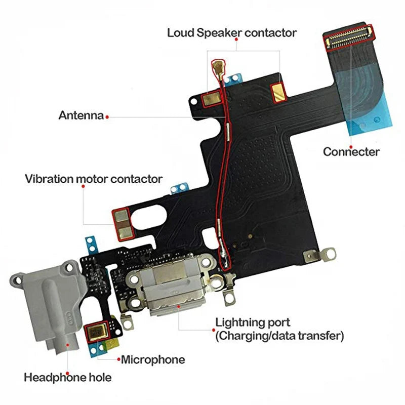 iPhone 6–8 Plus Charging Dock Flex Cable | USB Port & Mic Fix