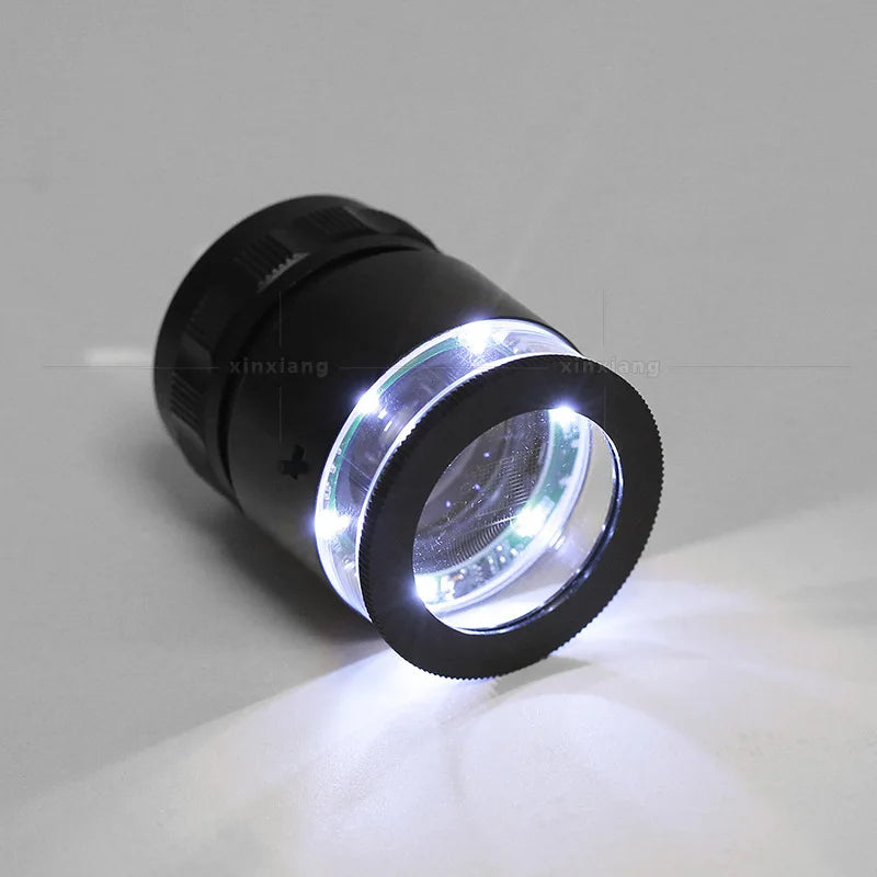 10X LED Loupe Magnifier USB Rechargeable with Measuring Scale