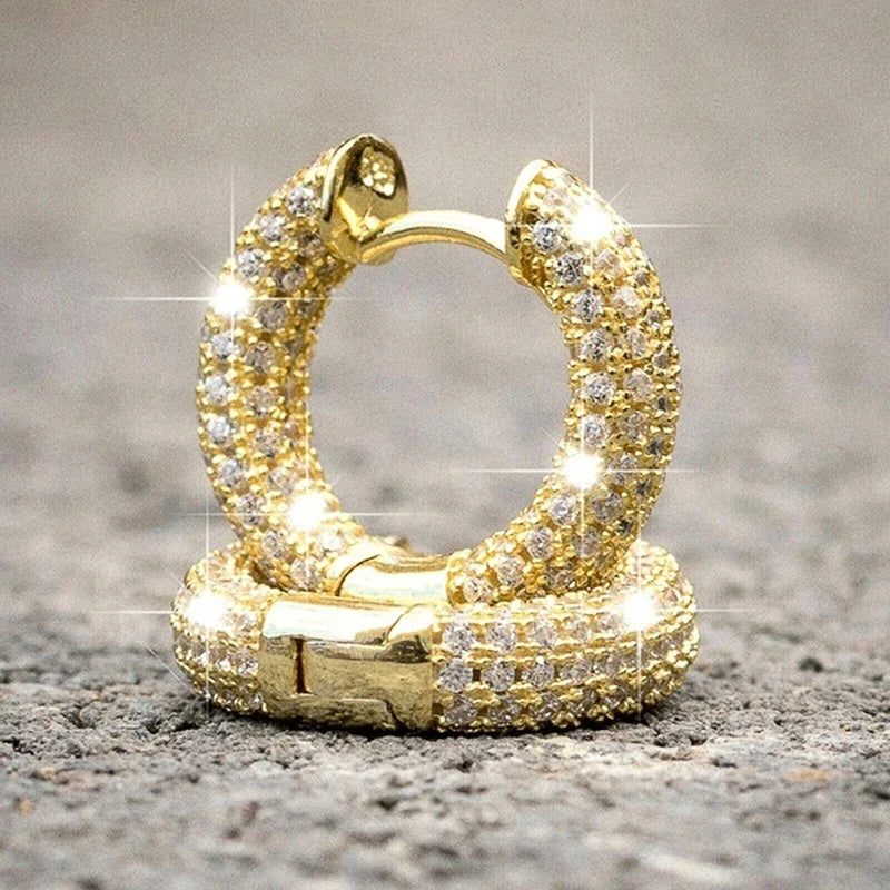 Huitan Cubic Zirconia Hoop Earrings | Bridal & Daily Wear