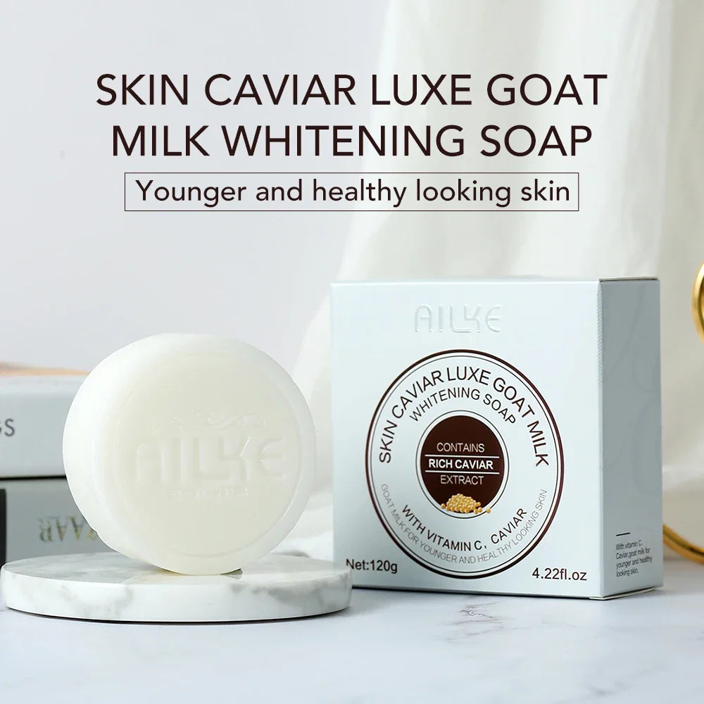 AILKE Goat Milk & Caviar Brightening Bar Soap – Face & Body