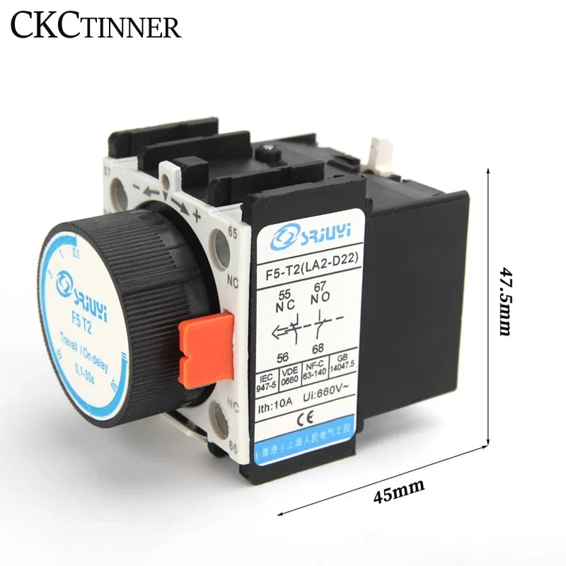 LA2-D22 Time Delay Auxiliary Contact Module NO+NC Silver Point