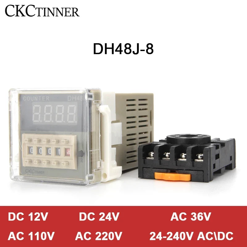DH48J-8 Preset Digital Counter LCD Relay 1–999900 | CKCTINNER