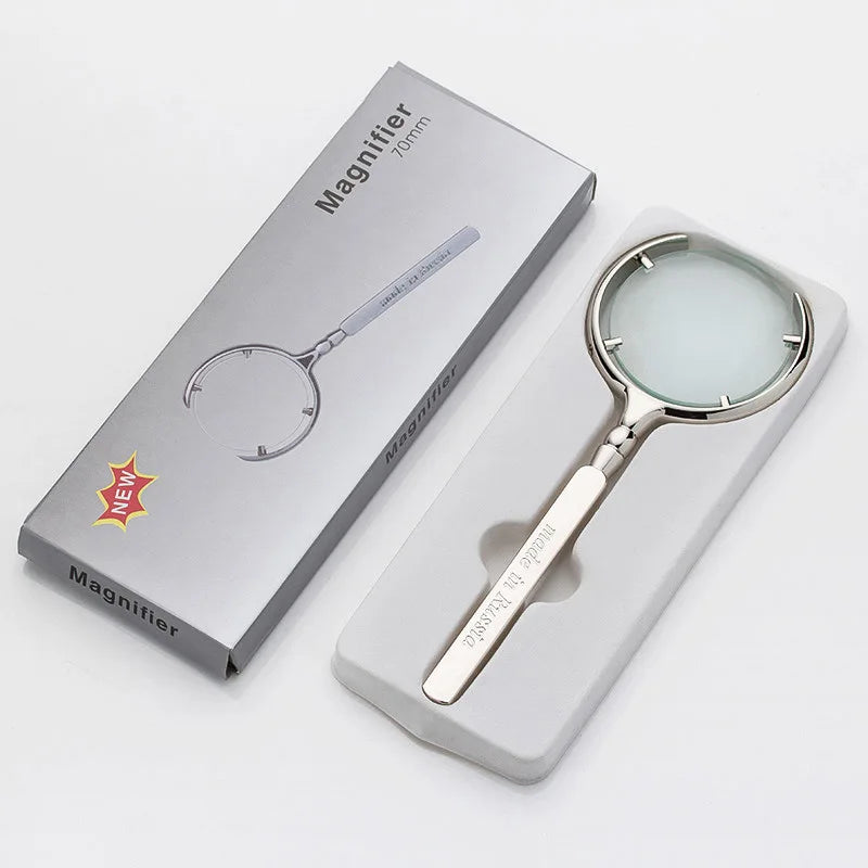 60mm 8X Handheld Magnifying Glass – Antique Metal Magnifier