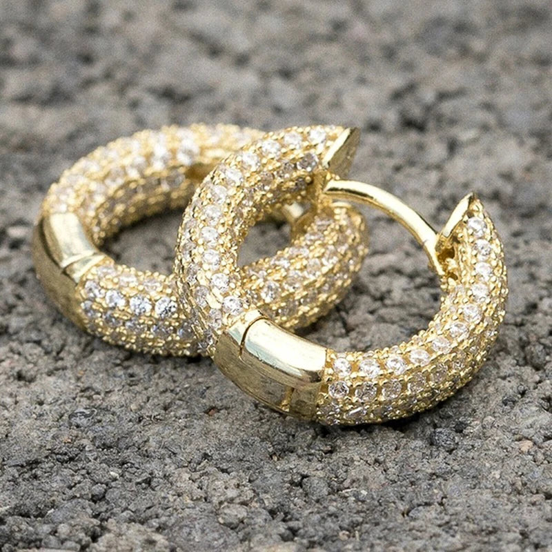 Huitan Cubic Zirconia Hoop Earrings | Bridal & Daily Wear