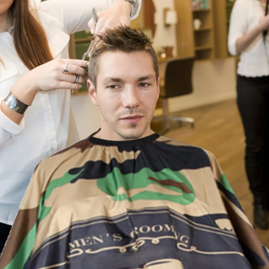 Camouflage Barber Cape – Waterproof Hair Cutting Salon Gown