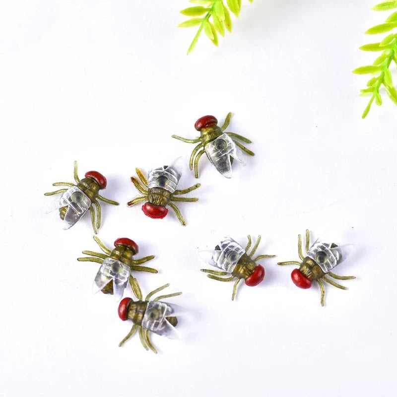 100 Pcs Fake Flies Plastic Bug Prank Toys | Halloween Party