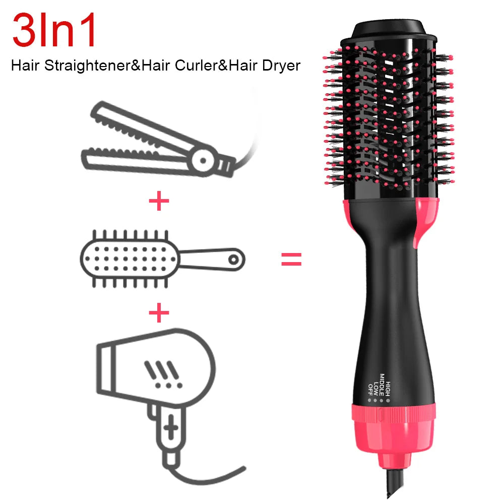LISAPRO 3-in-1 Hot Air Brush | Hair Dryer & Volumizer 1000W
