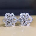 Huitan Flower Stud Earrings – Cubic Zirconia Women's Jewelry