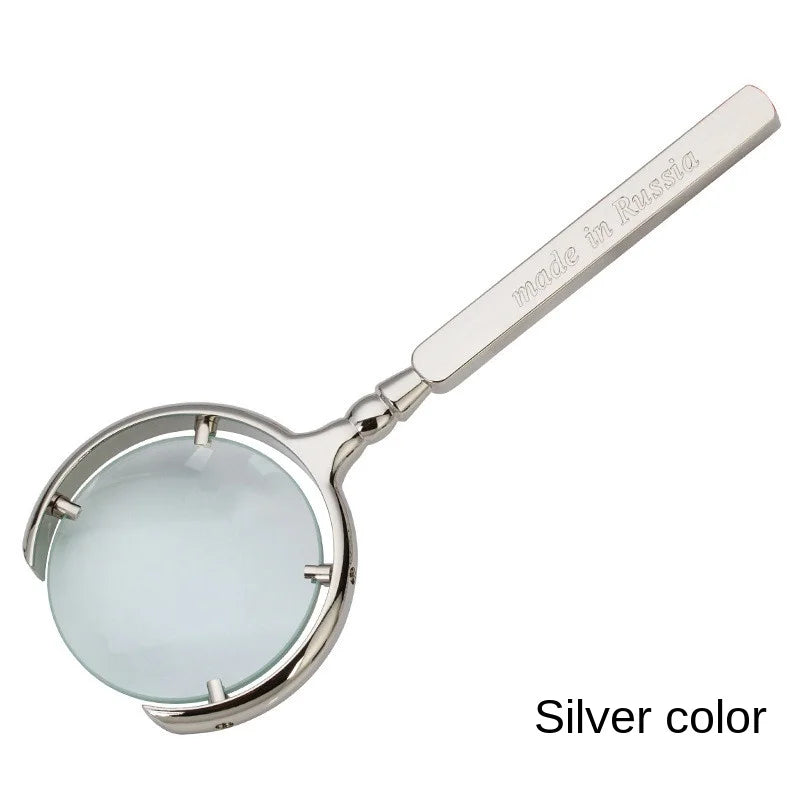 60mm 8X Handheld Magnifying Glass – Antique Metal Magnifier