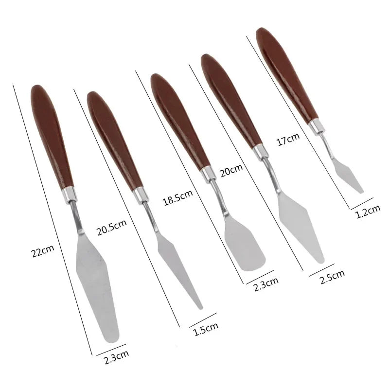 5-Piece Stainless Steel Palette Knife & Baking Spatula Set