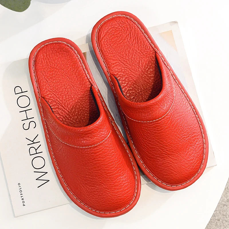 Lorilury Men's Indoor Leather Slippers | Non-Slip Unisex EU 35–48